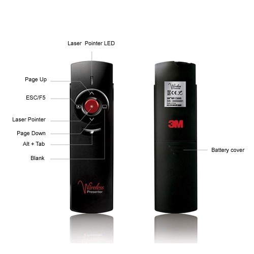3M WP-7200S Slim Laser Presenter Powerpoint PPT Presentation Red Laser Pointer