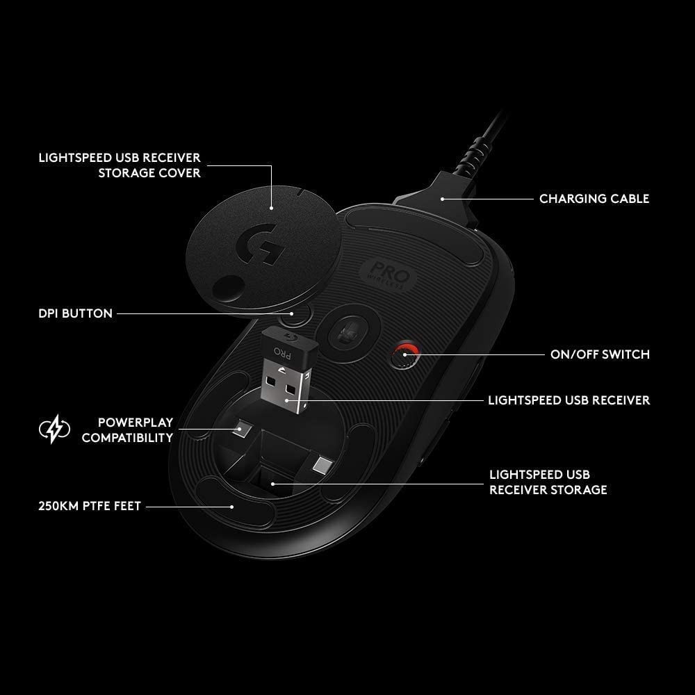 Logitech G Pro Wireless Gaming Mouse with Esports Grade Performance, Ergonomic A
