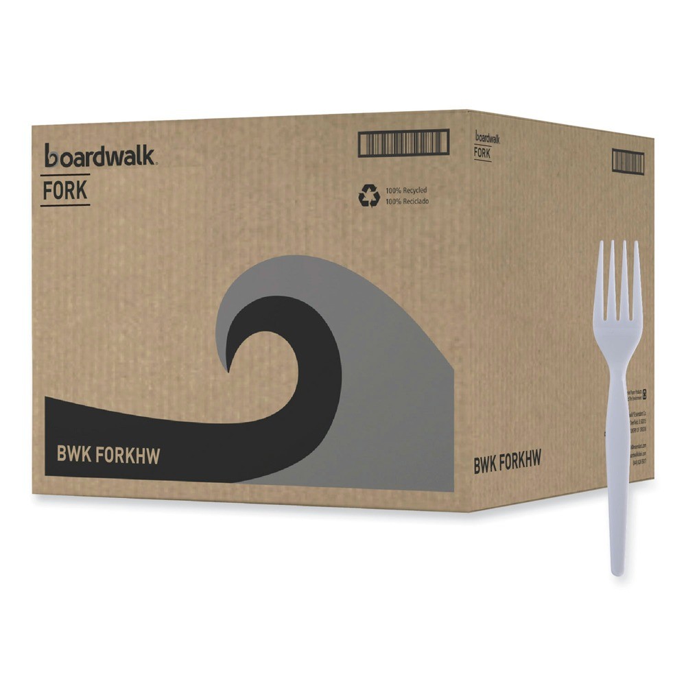 Boardwalk FORKHW Heavyweight Polystyrene Plastic Fork Cutlery (1000/CT) New