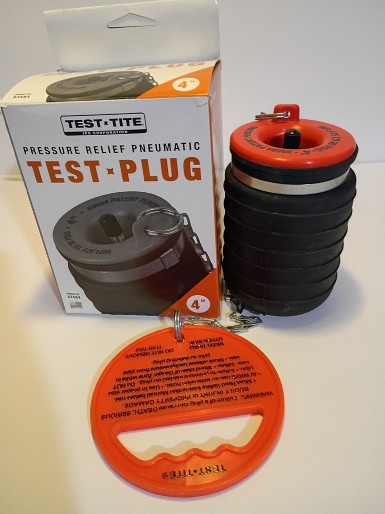 Test-Tite 83584 Pressure Relief Pneumatic Test Plug 4" NEW