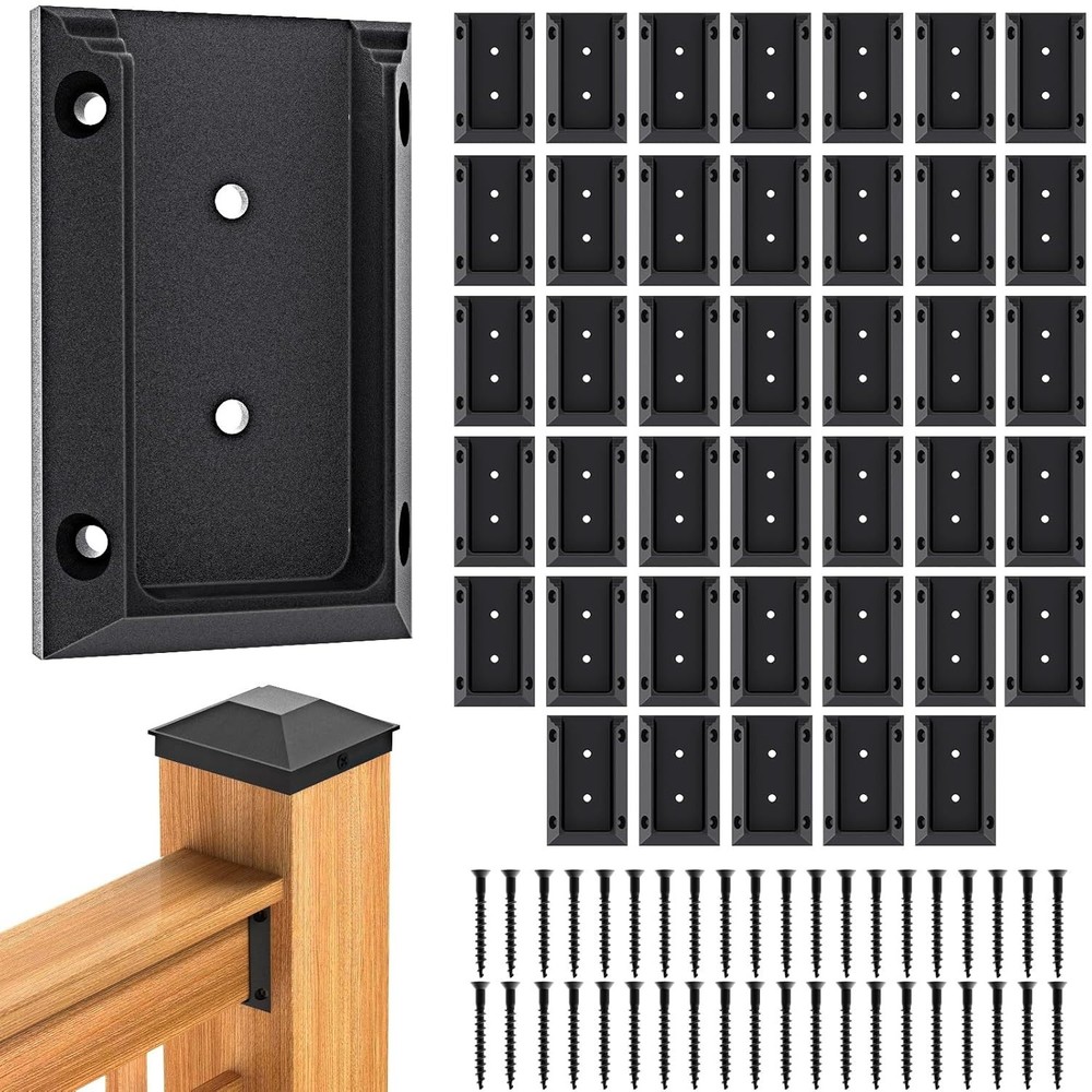 Cost-Effective Deck Railing Bracket Set - 40 Nylon Brackets & Screws Included