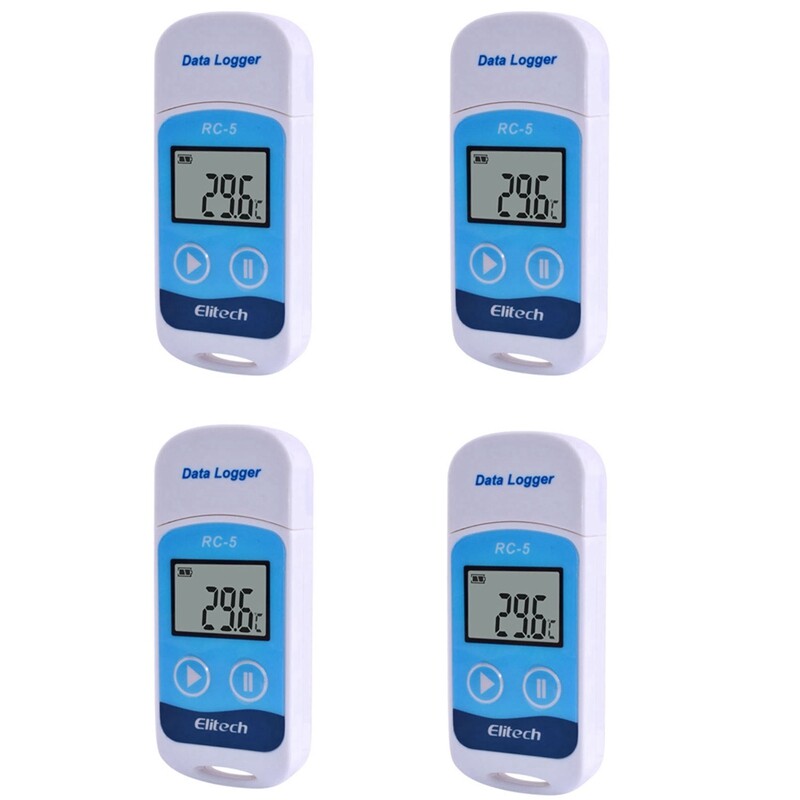 4X RC-5 High Precision Digital USB Temperature Data Logger for Warehouse 3388-