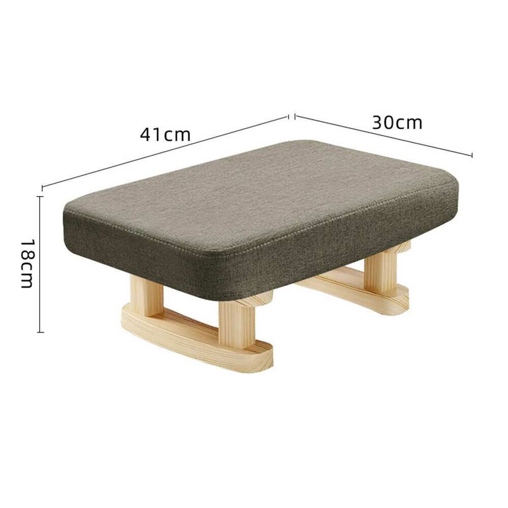 Ottoman Footstool Footrest Padded Seat Change Shoe Stool Living Room Rectangle