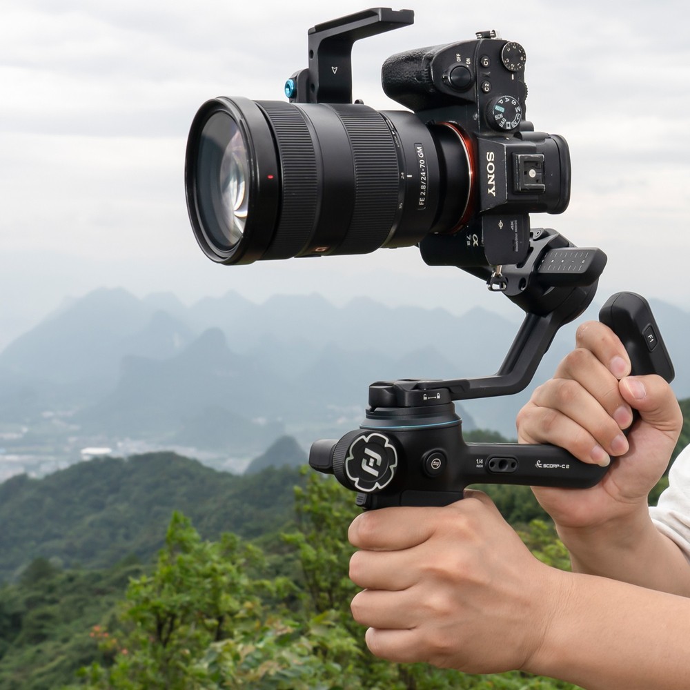 FeiyuTech SCORP-C2 Camera Gimbal Stabilizer with AI Tracking – 7.7 lbs Payload