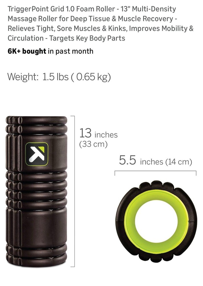TriggerPoint Grid 1.0 Foam Roller - 13" Multi-Density Massage Roller