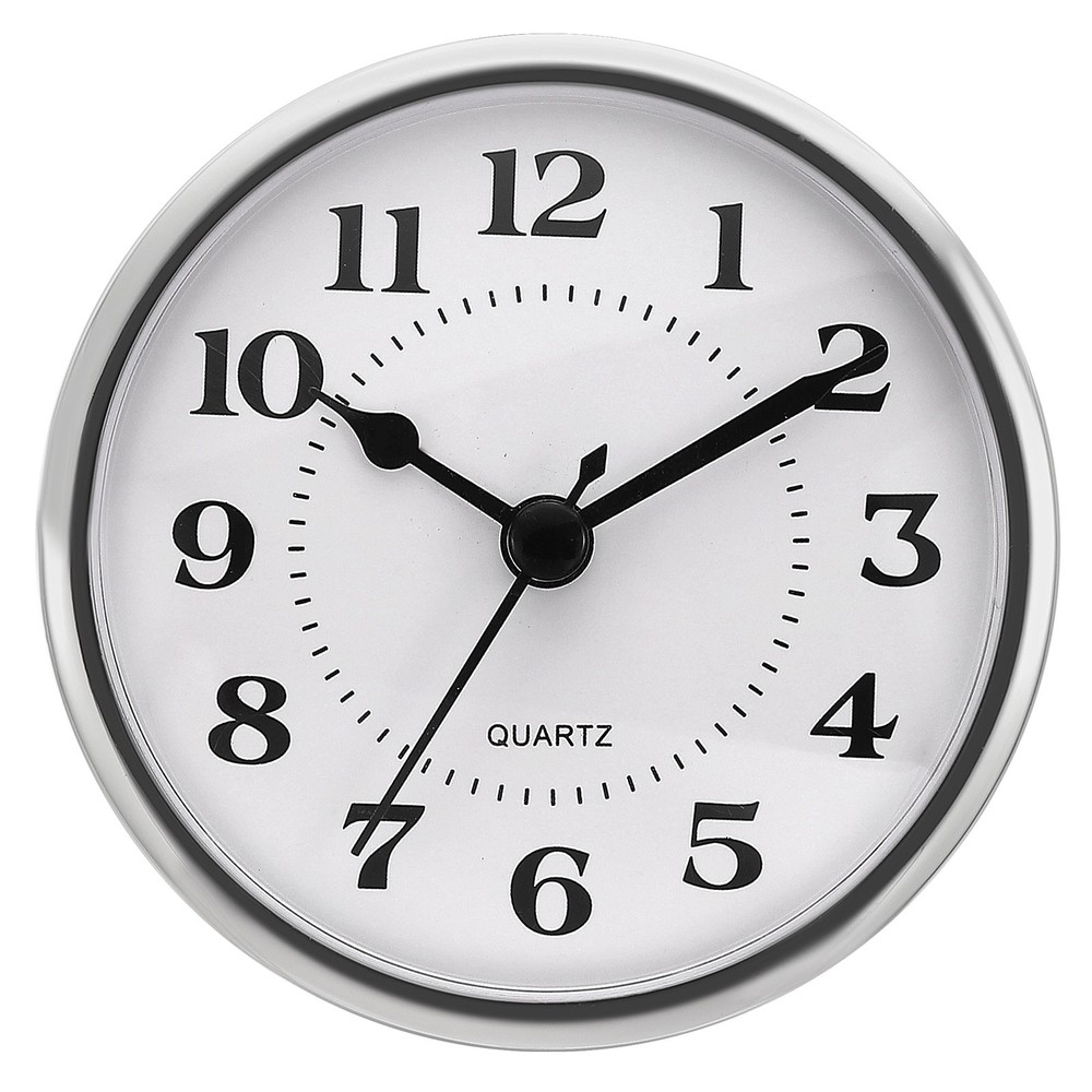 3.5" 90mm Quartz Arabic Clock Insert, Fit 78mm/3.1", Silver/White, Style 4
