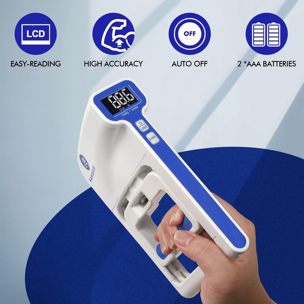 Grip Strength Tester 265lb/120kg, with Protective Case