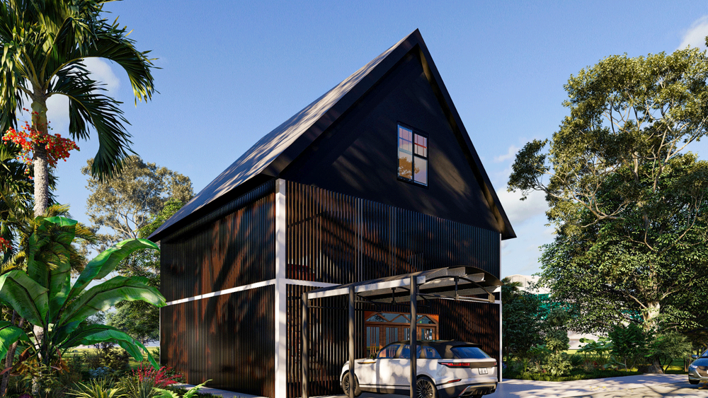 36'x36' Screened House Plans – Modern Design with Insect Screening, Timber Posts