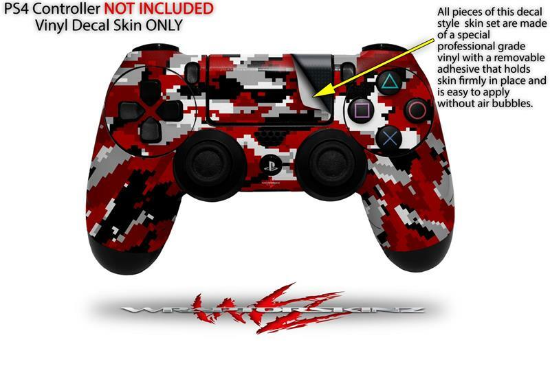 Skin for Playstation 4 Sony PS4 Controller WraptorCamo Digital Camo Red
