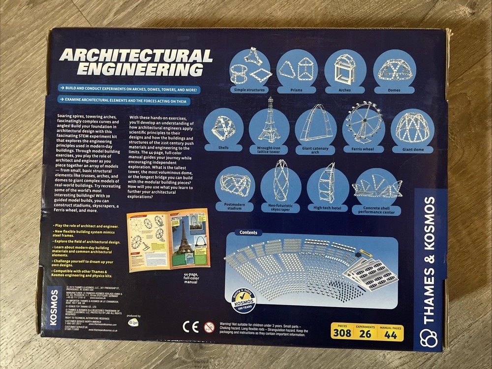 STEM Thames & Kosmos Architectural Engineering Experiment Kit 26 Experiments New