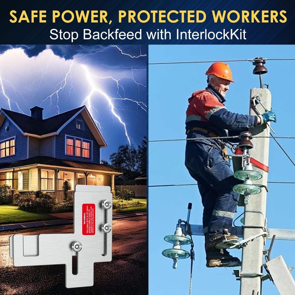 Interlock Kit for 150-200 Amp Panels, Horizontal Generator Breaker Connection