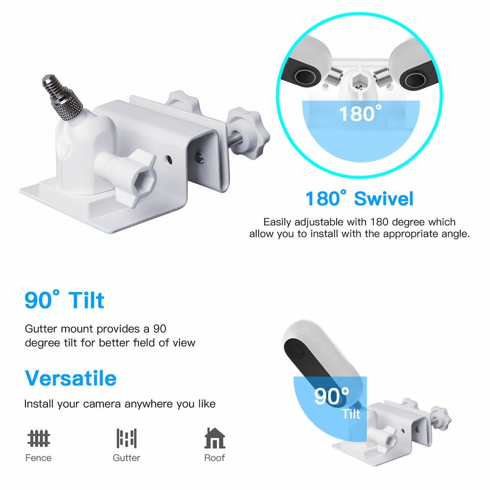HOLACA Gutter Mount Bracket for CANARY: Flex Indoor Outdoor HD Security Camera