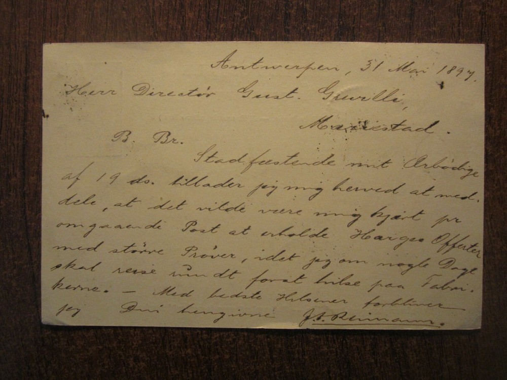 1897 BELGIUM ANVERS STATIONERY