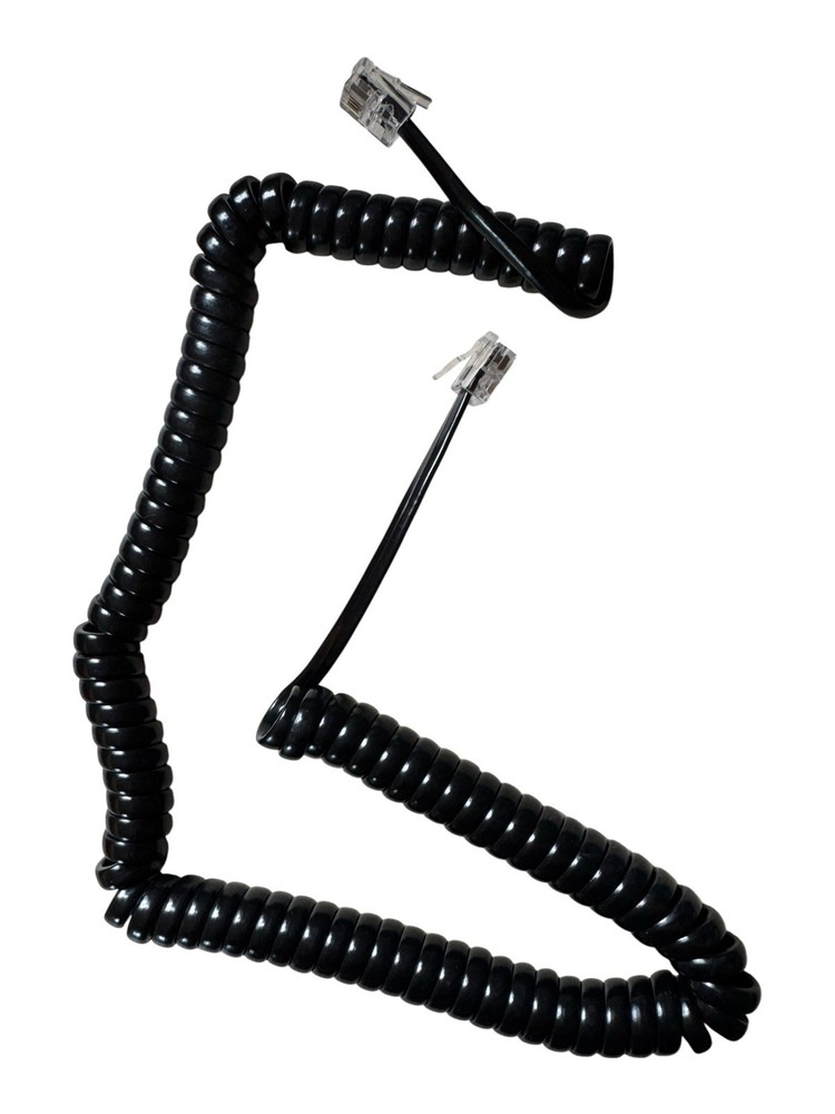 Cisco Handset Black Curly Cord 12 Ft Uncoiled/2 Ft Coiled - 5 Count