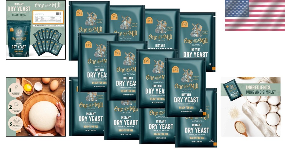 Rapid Rise Yeast Packets | Fast-Acting Baking Yeast 12-Pack