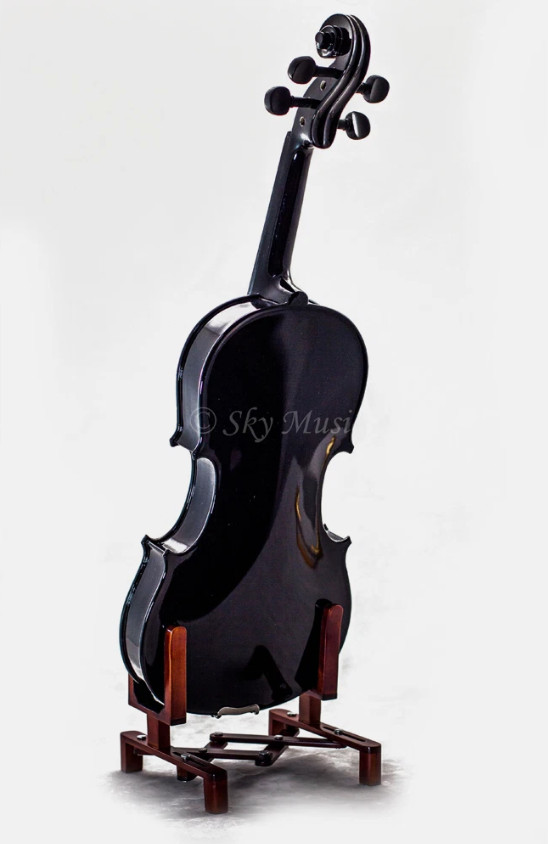 Black 4/4 Size Solid Maple Spruce Student Violin w Extras Beautiful Purfling