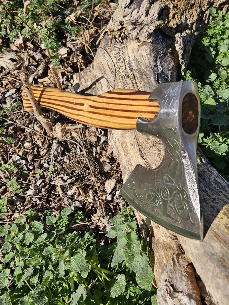 Spectacular 18" Viking Axe Hatchet Tomahawk Sharp & Ready To Cut Wood