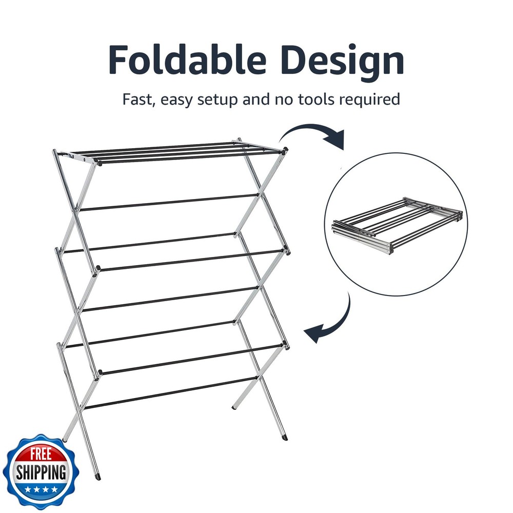 Amazon Basics Foldable Portable Laundry Drying Rack for Indoor Air Drying Clo