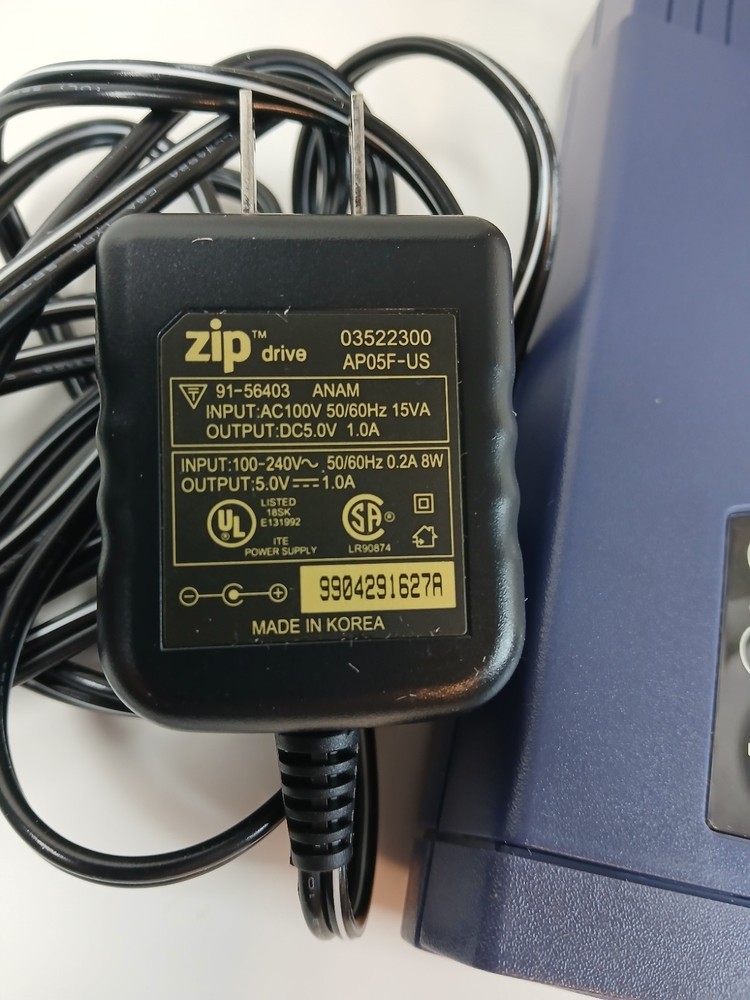 IOMEGA 100 Zip Drive Z100 PC Parallel SCSI Port Cable Power Adapter UNTESTED *