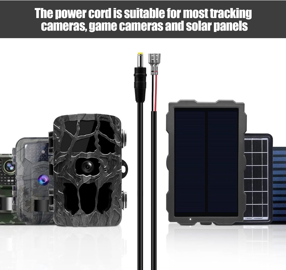 2 Pcs Durable Chew-Resistant Power Cable for Trail Camera,Compatible with...