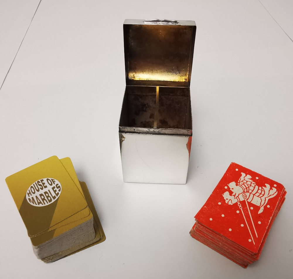 Solid Silver Miniature Playing Cards Box - Chester 1911