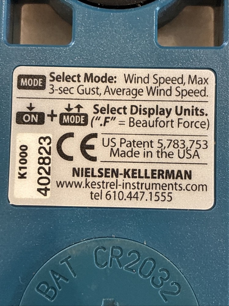 Preowned Kestrel 1000 Pocket Wind Speed Meter Anemometer Good Working Condition
