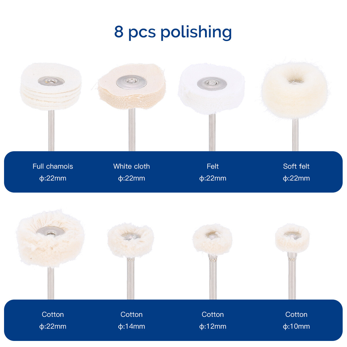 51pcs Dental Polishing Kit Laboratory HP Polisher Set 2.35mm Shank Diameter Burs