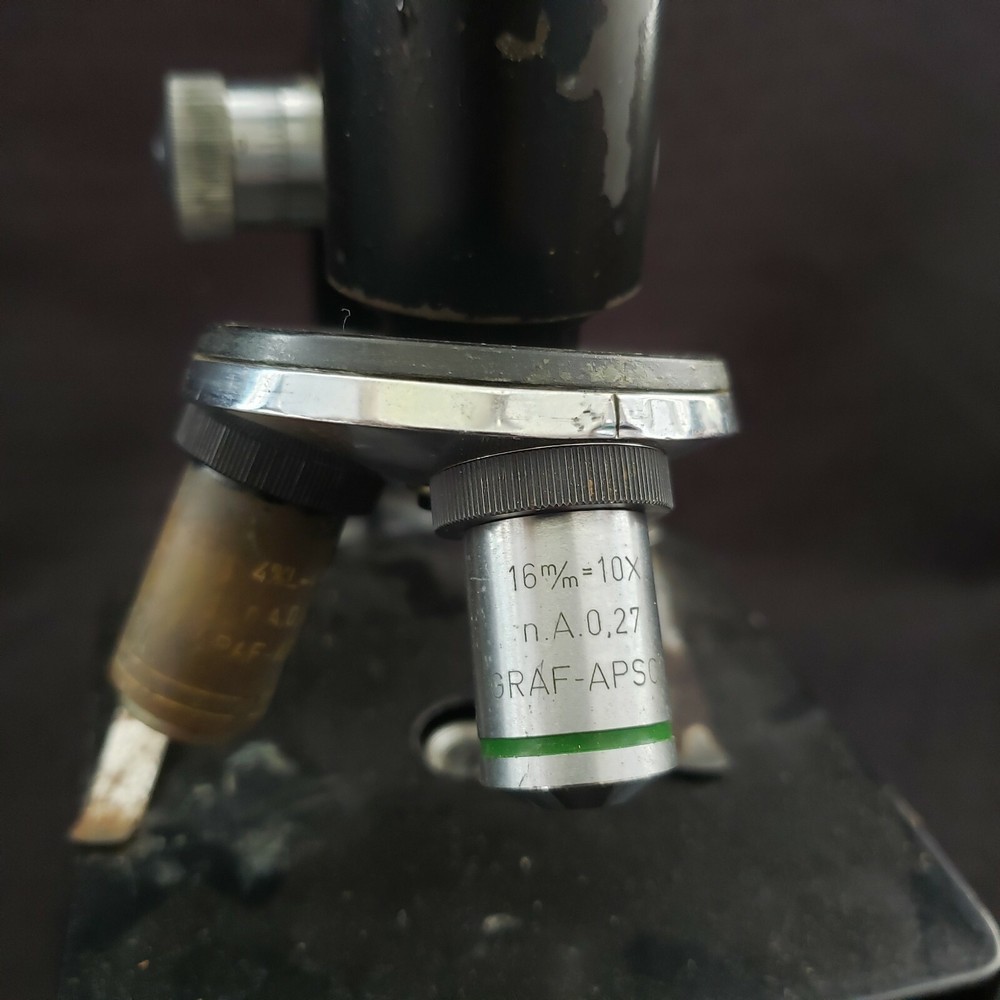 Vintage Original Graf Apsco Slide Microscope With Light