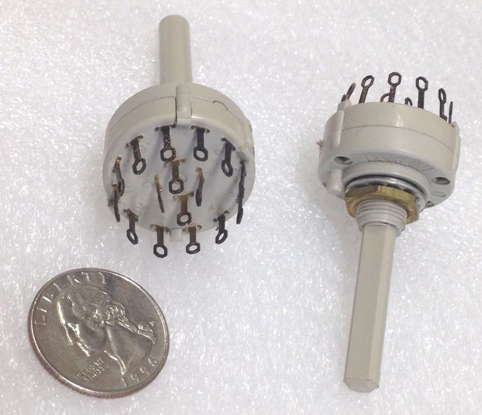 2 pcs. Lorlin CK1027 3-position Rotary Switch NOS