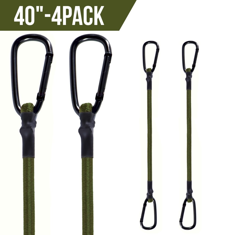 40" Bungee Cords with Hooks, Elastic Straps for Camping, Securing and Organizing