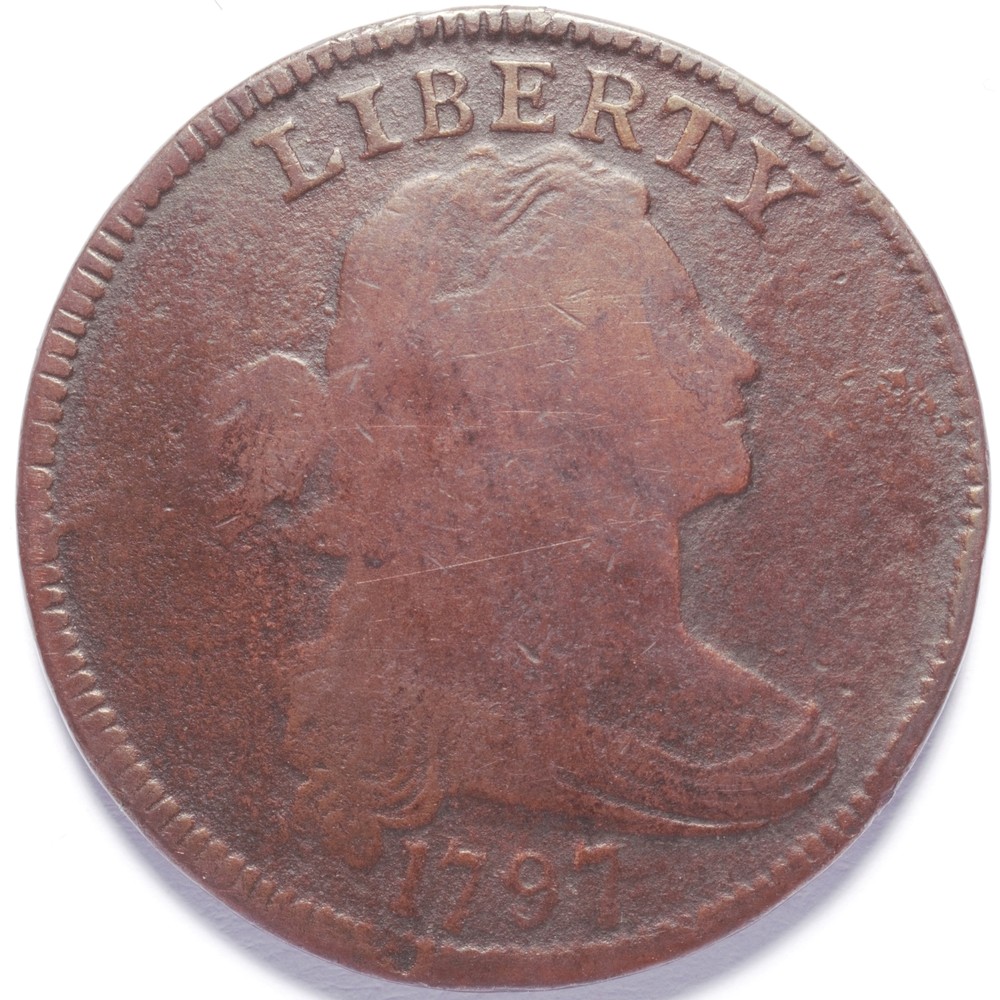 1797 Large Cent Draped Bust Gripped Edge Reverse of 1795