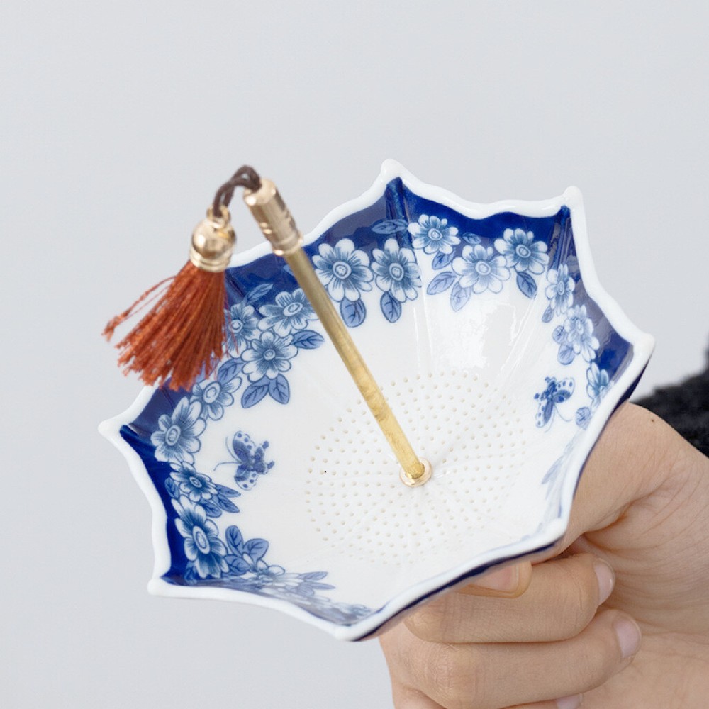 Artful Umbrella Design Filter Net Tea Strainer Ceramic Creative Tea Accessories