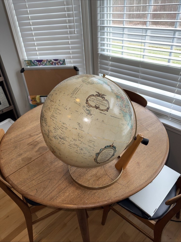Replogle 16" Vintage Globe - 36" Table Model, 1970's World Classic Series Globe
