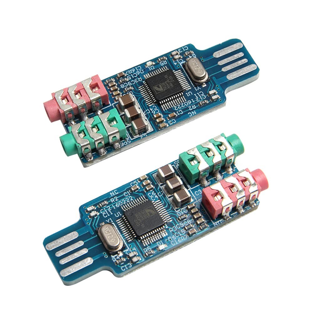 2 PCS CM108 USB Sound Card, Drive Free, Laptop, Computer External Audio Module