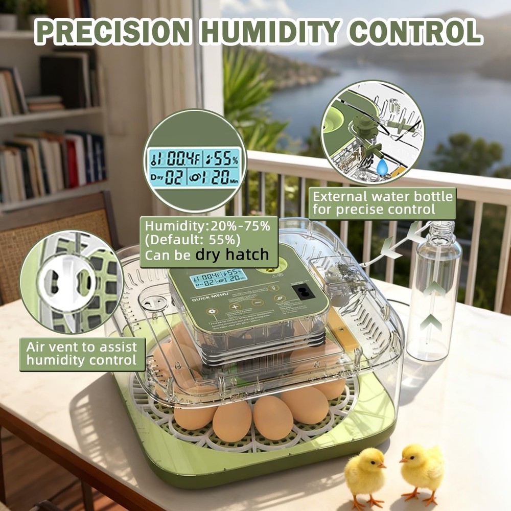 XOTTI Incubator for Hatching Egg, 12 Egg Incubators with Temperature 12 Eggs