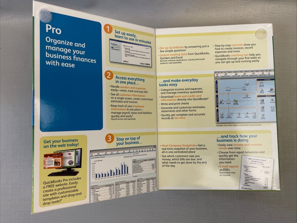 Intuit QuickBooks Pro 2009 Accounting Software Windows Complete W/ Manuals & Key