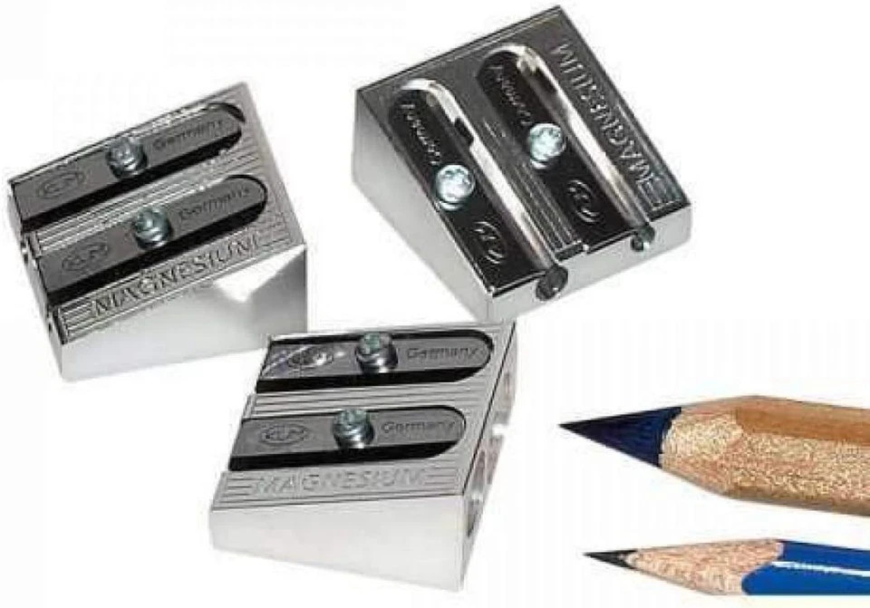 KUM 2-Hole Pencil Sharpener Magnesium Alloy Wedge Profile