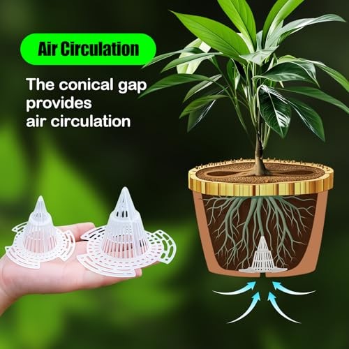 40 Pack Cone Flower Pot Hole Mesh Pad, Upgraded Planter Bottom Grid Mat Mesh
