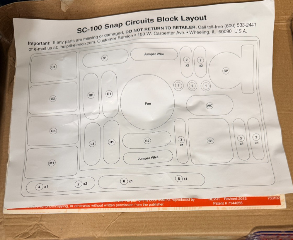 Snap Circuit Jr. Skill Build over 100 Exciting Projects Kit SC100