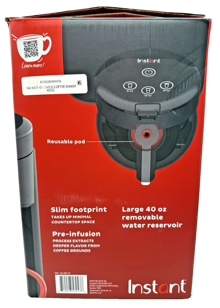 Instant Solo Café Single Serve Coffee Maker SSCM-1100 In Original Box EUC