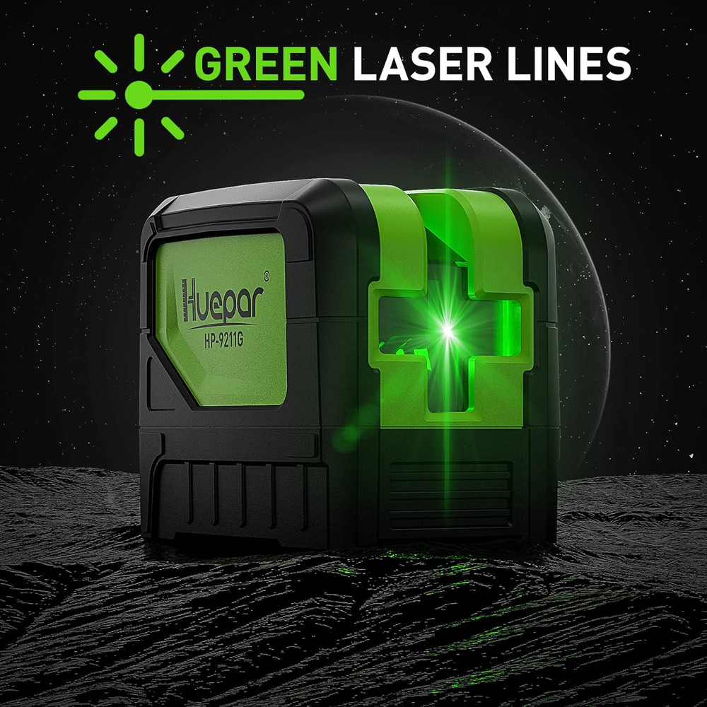 Laser Level with 2 Plumb Dots - Huepar 2 Plumb Points and 2 Cross Line Alignment