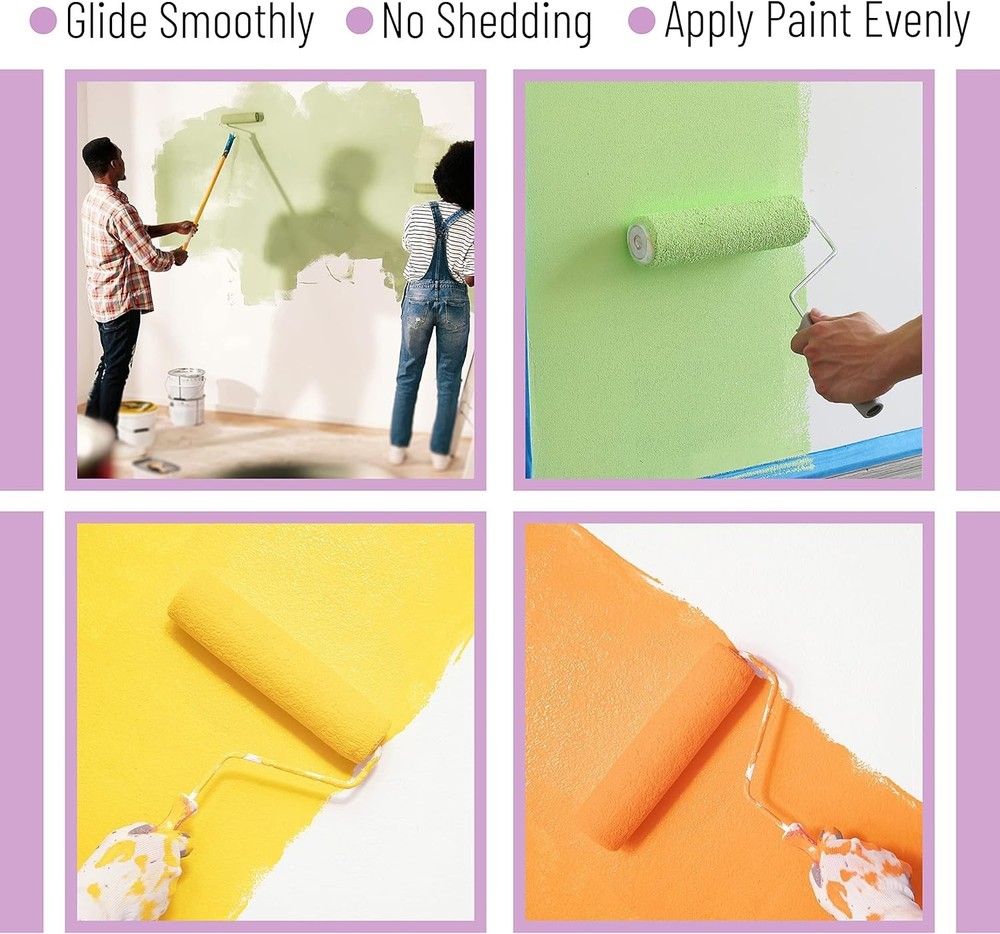 Pro Grade - Paint Roller Covers - 1/2 X 9 Inch Microfiber 5 Pack