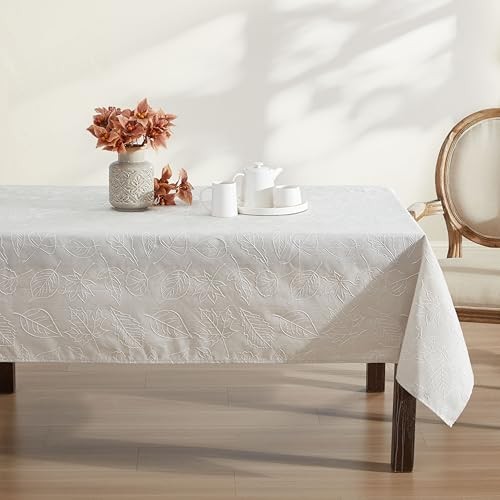 Laura Ashley Tablecloth Raised Woven 102" x 60" (Rectangular) Maple Taupe