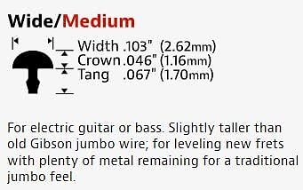StewMac Wide Fretwire, Wide/Medium, 50-foot pack (1 pound)
