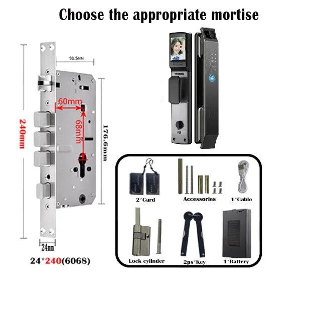 Face Recognition Door Lock Tuya App Can Video Intercom Unlock Digital Smart Lock