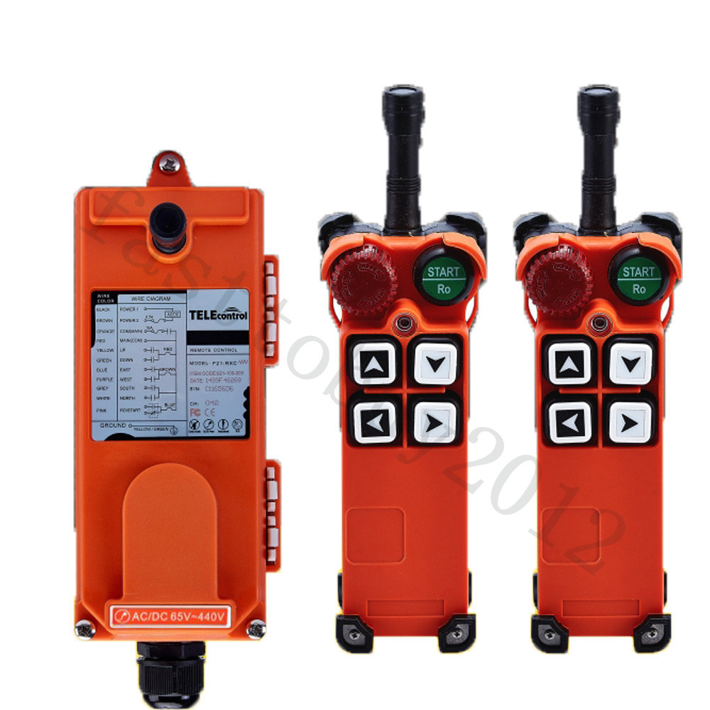 Transmitter+Receiver Radio Industrial Wireless Remote Control Crane 4 Buttons