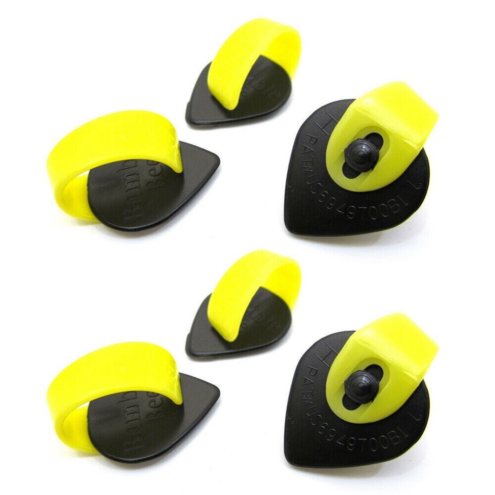 6 Pack Fred Kelly Bumblebee Thumb Picks Jazz Teardrop Large Extra Heavy