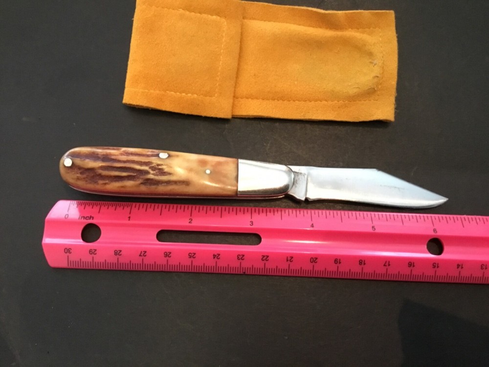 Custom Jerry Van Eizenga Nunica, MI STAG Handle Slipjoint Folder Folding Knife