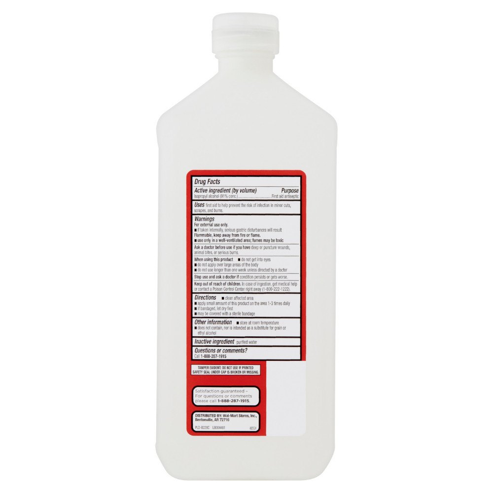 (6 Pack) Equate 91% Isopropyl Alcohol Antiseptic Liquid, 32 fl oz