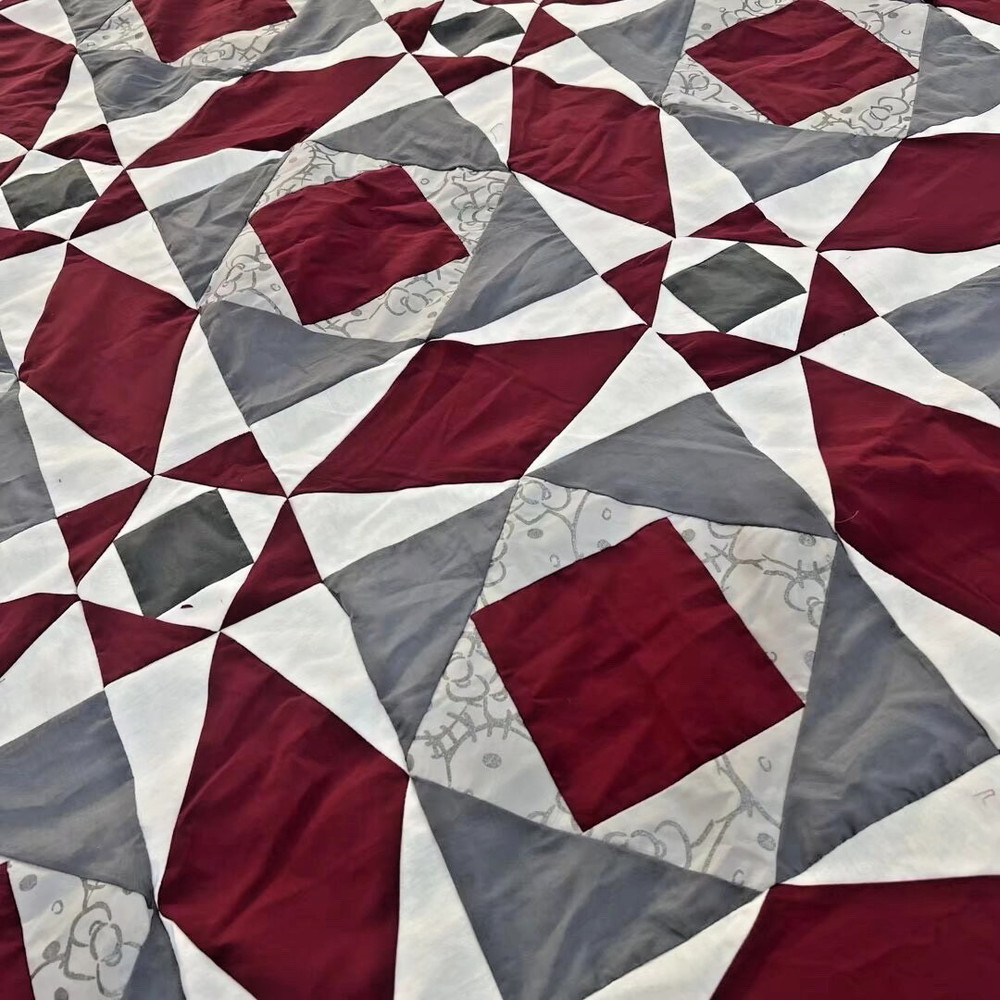 Handmade Original Ocean Storm Cotton Sewing Patchwork Queen quilt top/topper